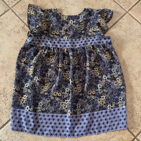 LOFT Blue Floral Flutter Sleeve Top XS - Picture 4 of 4